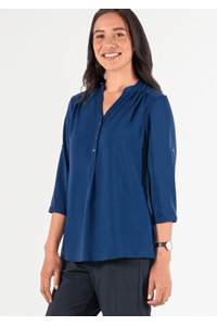 Iris 3/4 Sleeve Top - estate blue
