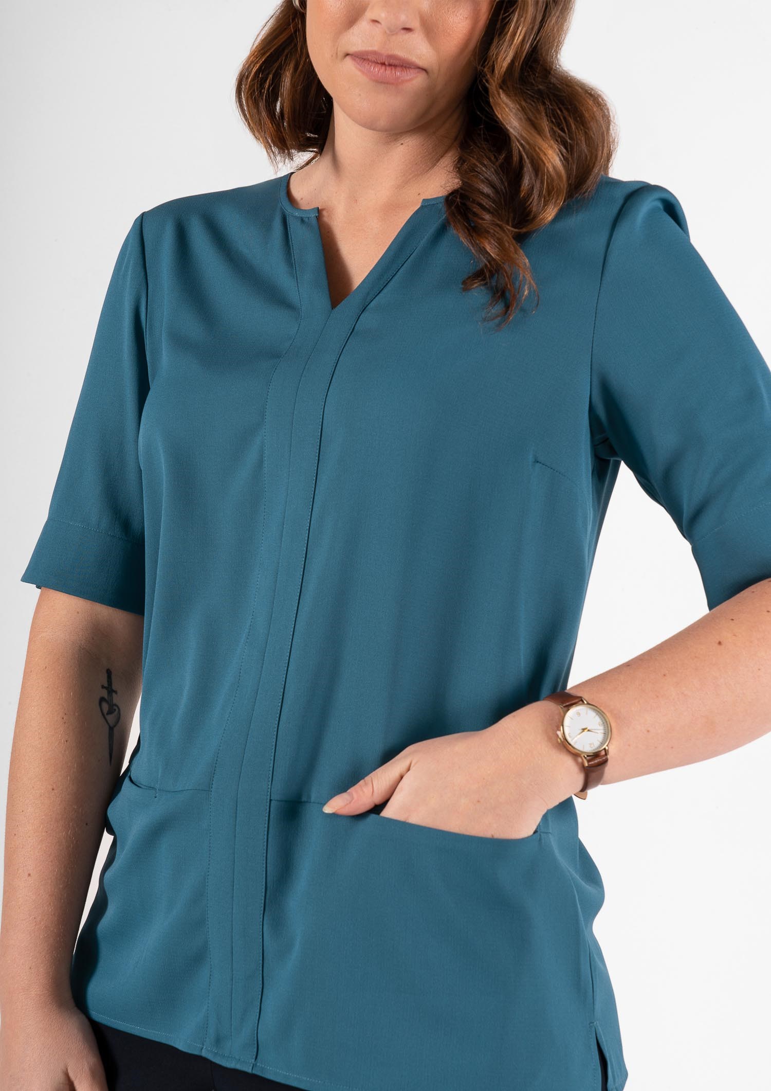 Poppy Tunic Top - hydro teal