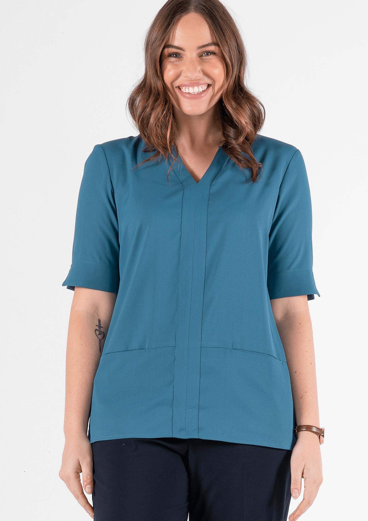 Poppy Tunic Top - hydro teal