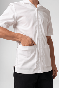Mens Healthcare Tunic Short Sleeve Shirt - white