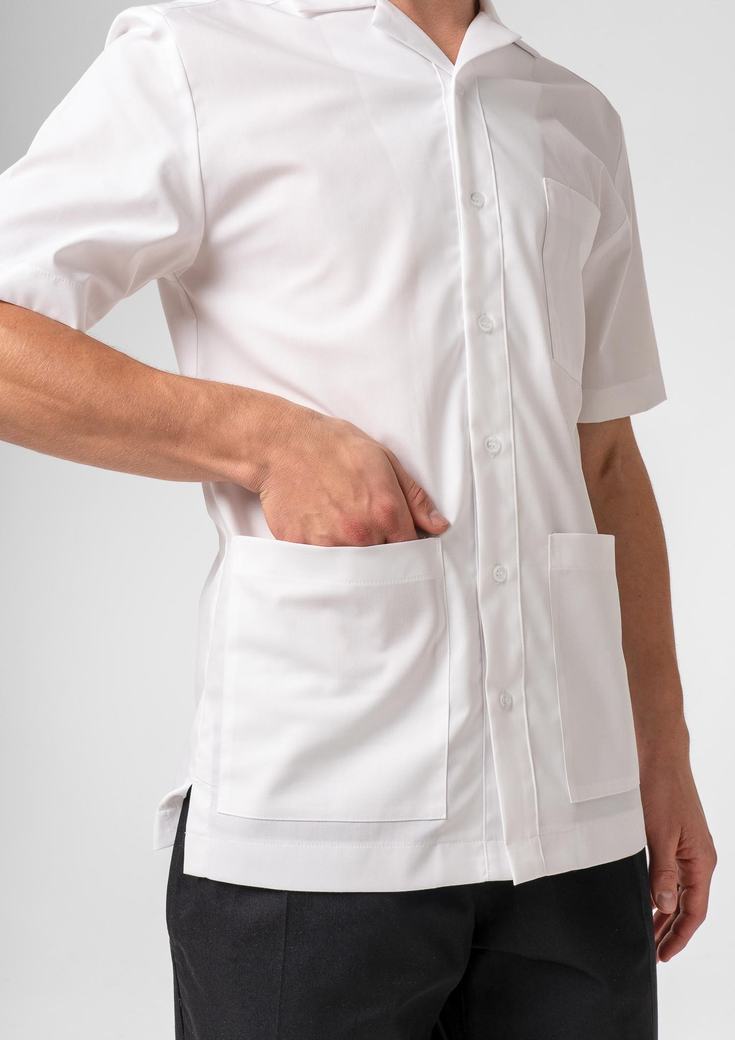 Mens Healthcare Tunic Short Sleeve Shirt - white