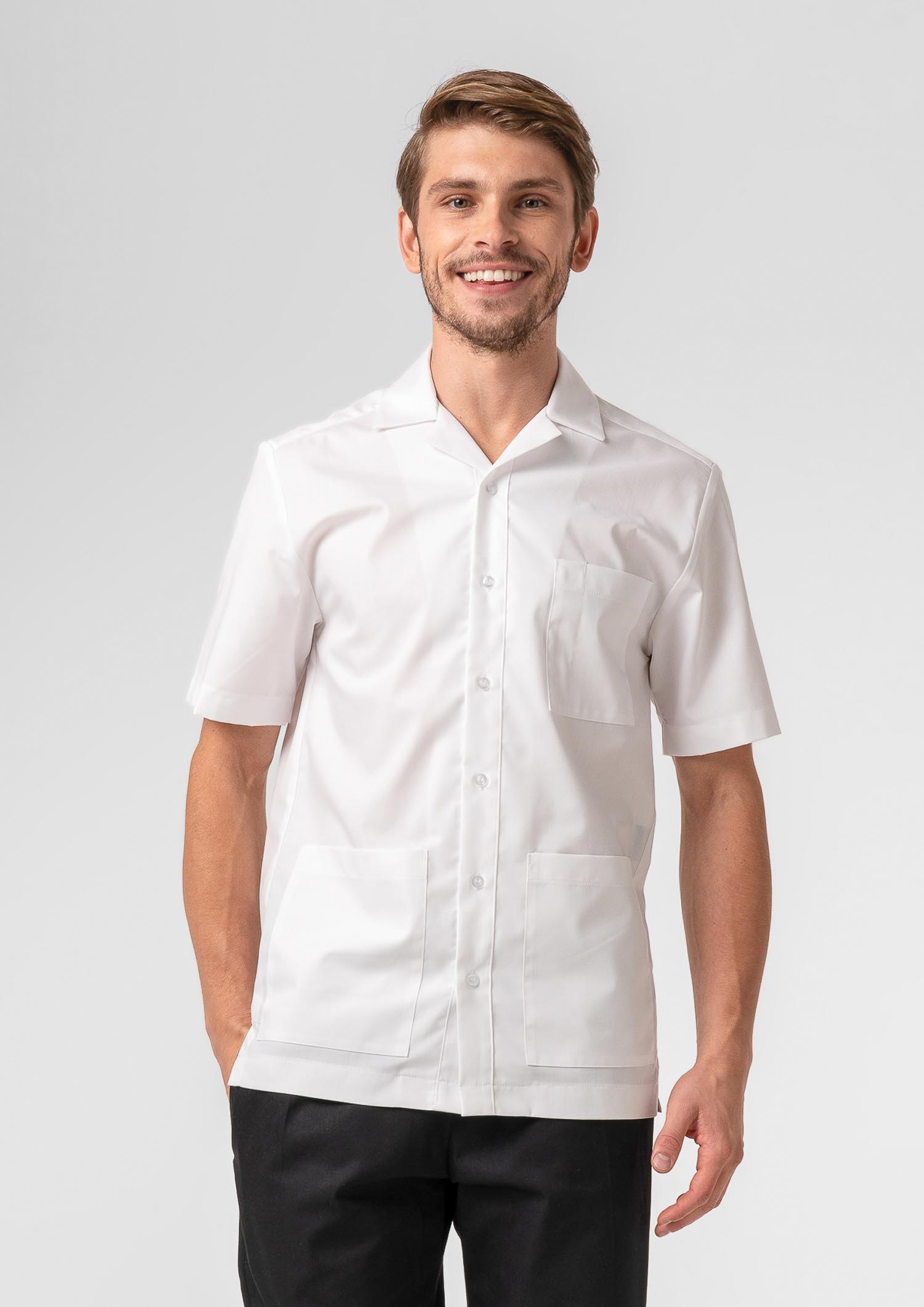 Mens Healthcare Tunic Short Sleeve Shirt - white