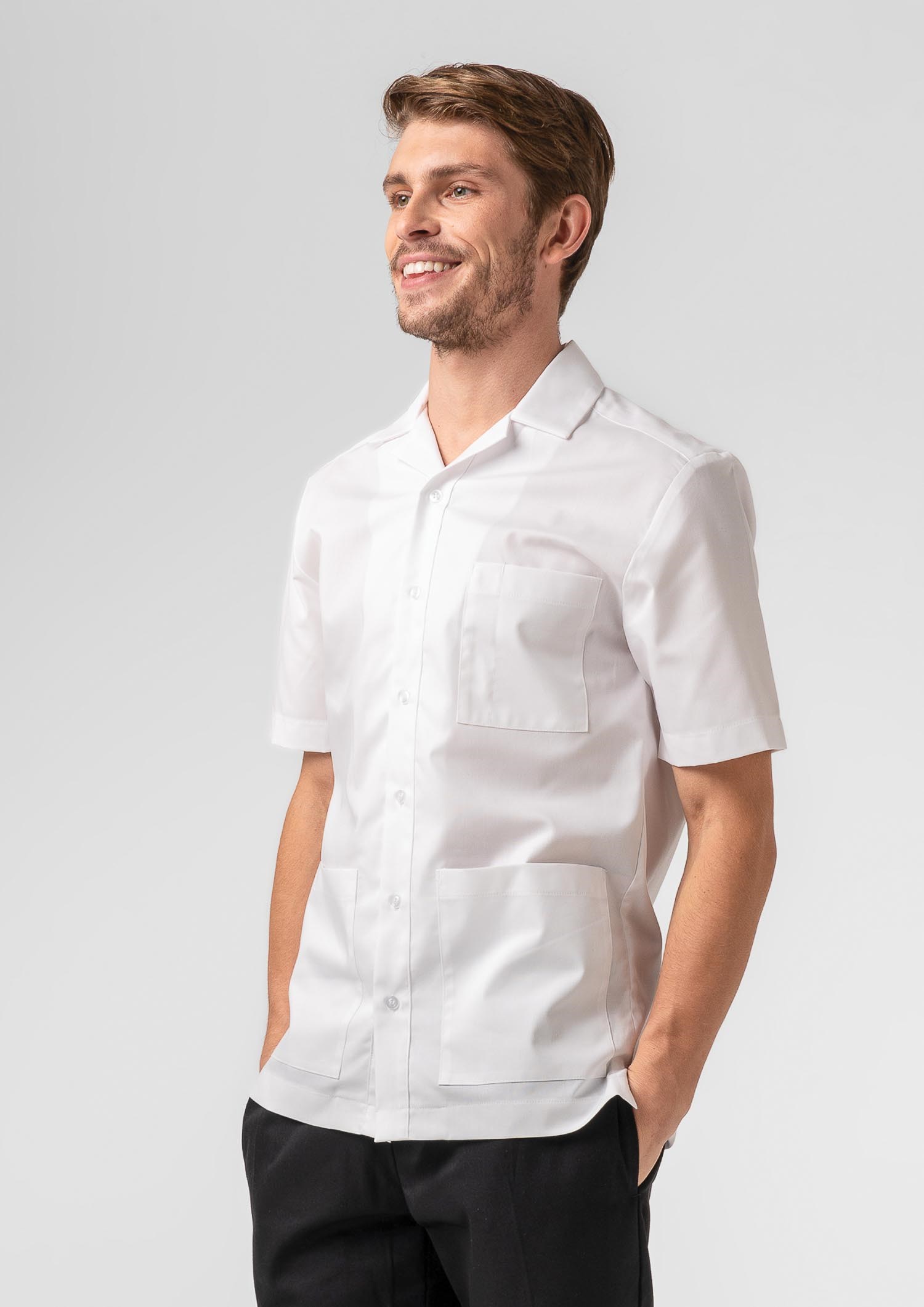 Mens Healthcare Tunic Short Sleeve Shirt - white