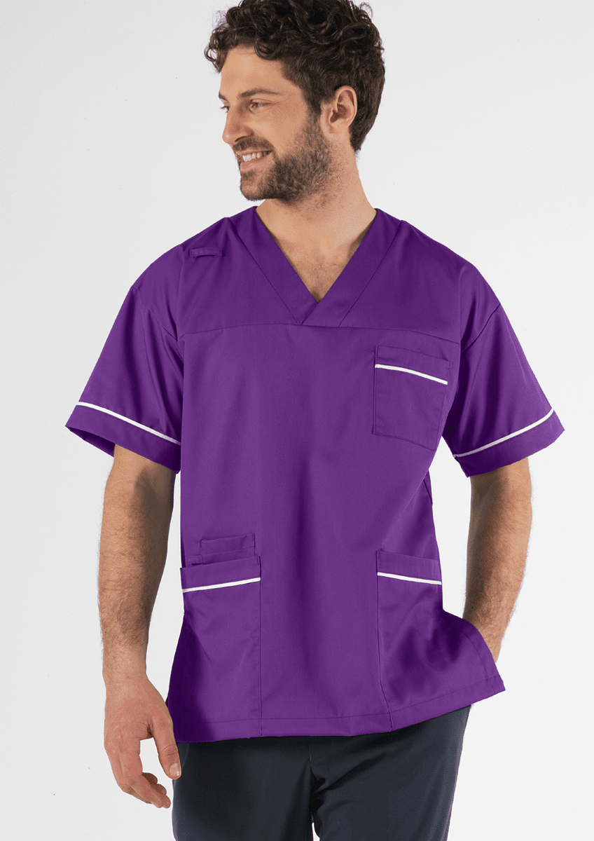 Elm V-Neck Scrub Top - purple