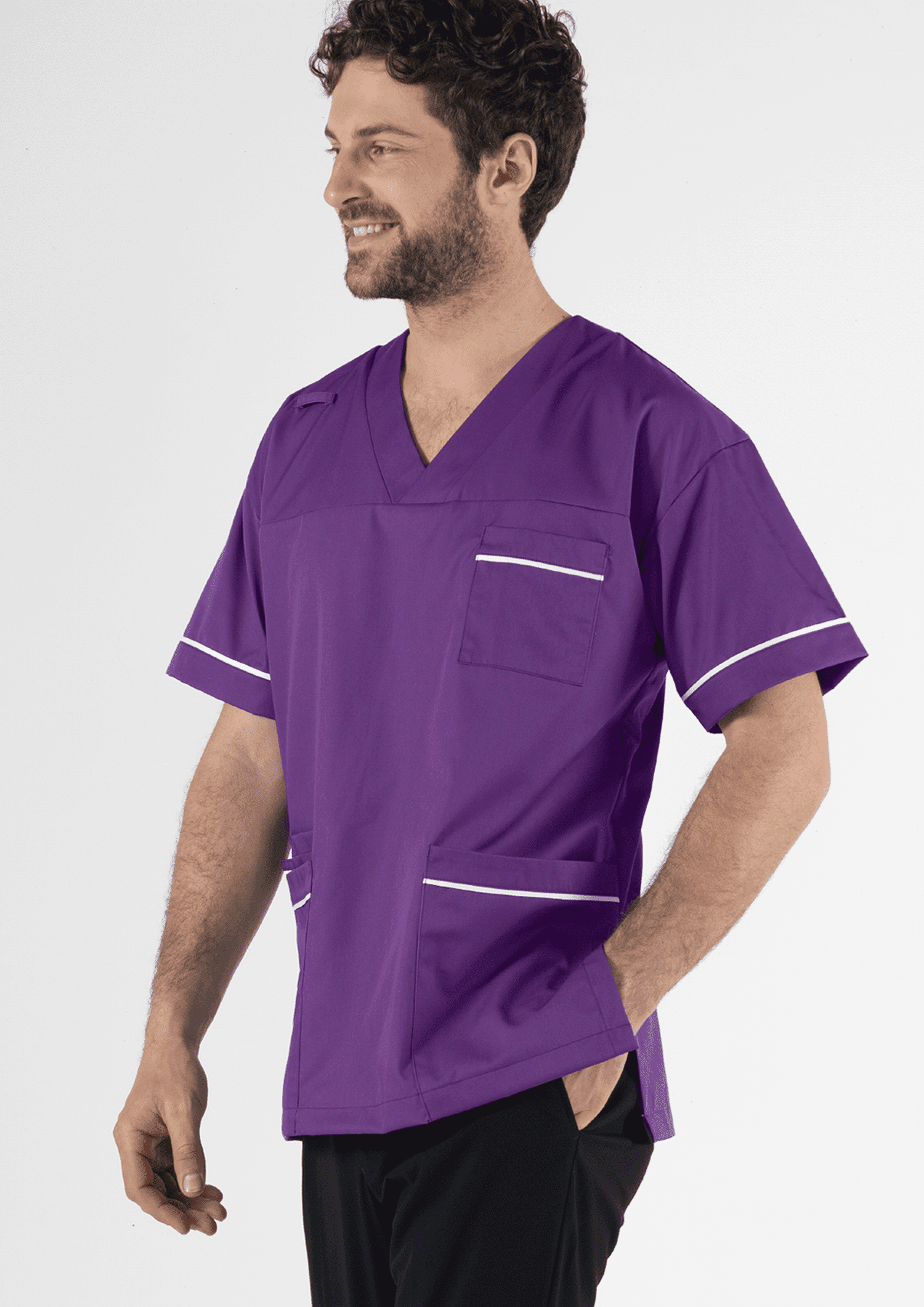 Elm V-Neck Scrub Top - purple