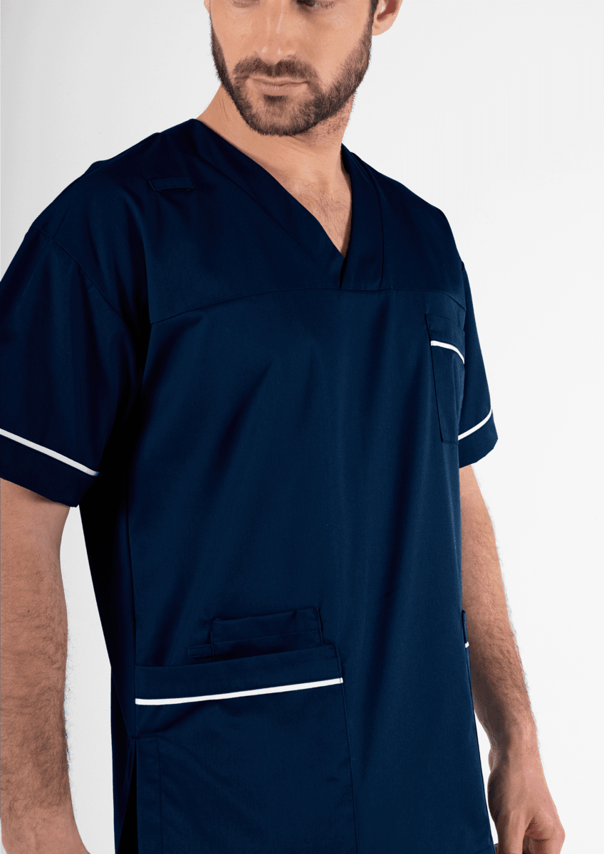 Elm V-Neck Scrub Top - navy