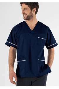 Elm V-Neck Scrub Top - navy