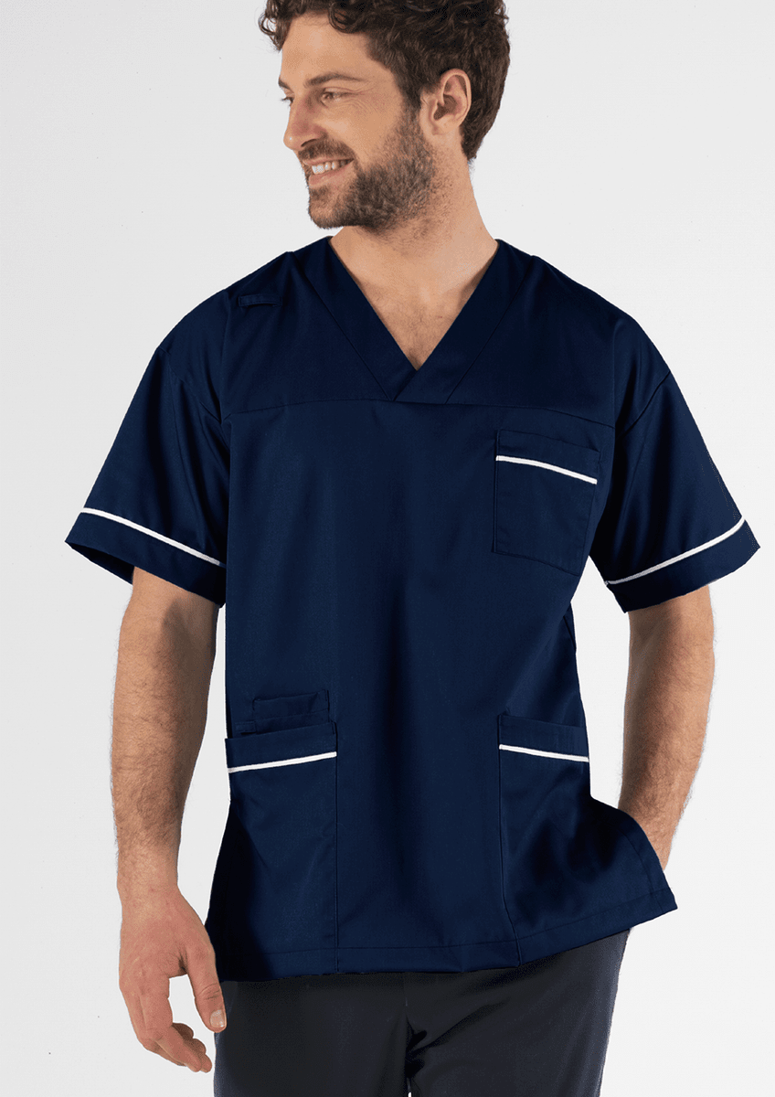 Elm V-Neck Scrub Top - navy