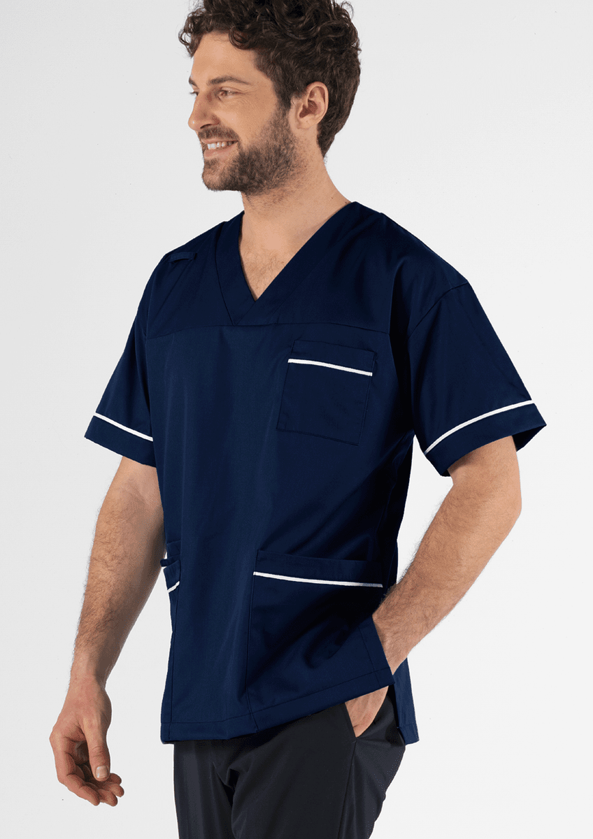 Elm V-Neck Scrub Top - navy