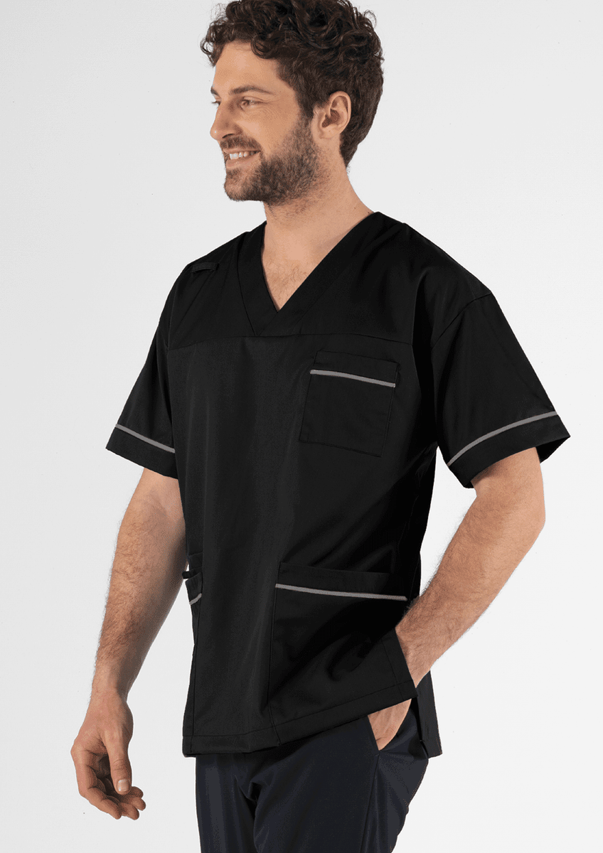 Elm V-Neck Scrub Top - black