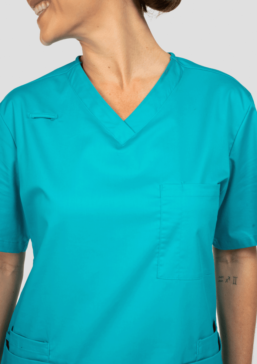 Nikau Unisex Scrub Top - teal