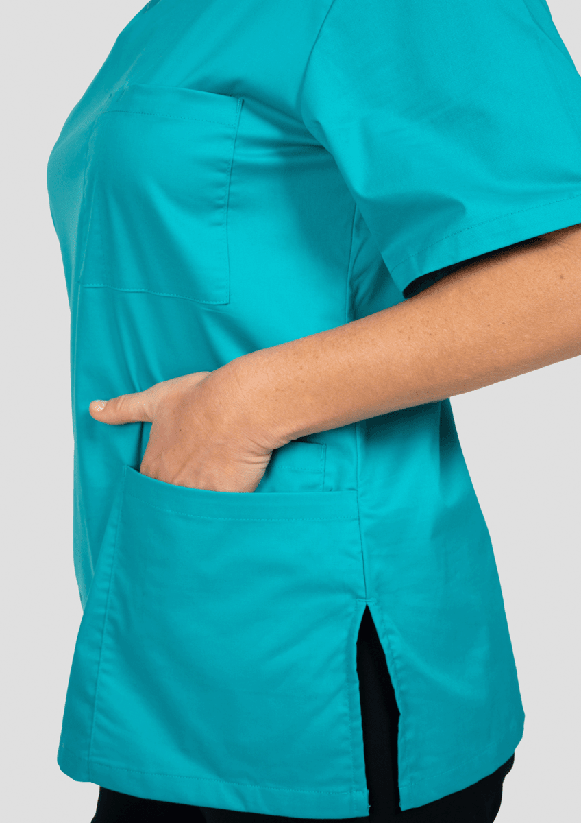 Nikau Unisex Scrub Top - teal