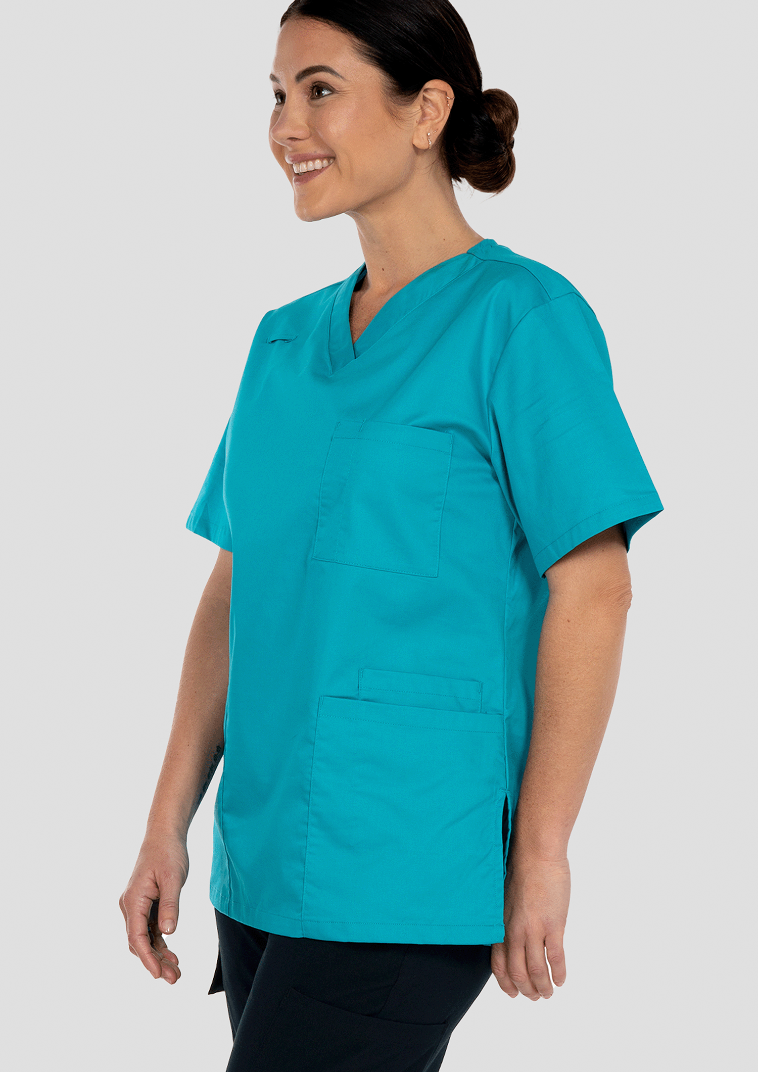 Nikau Unisex Scrub Top - teal