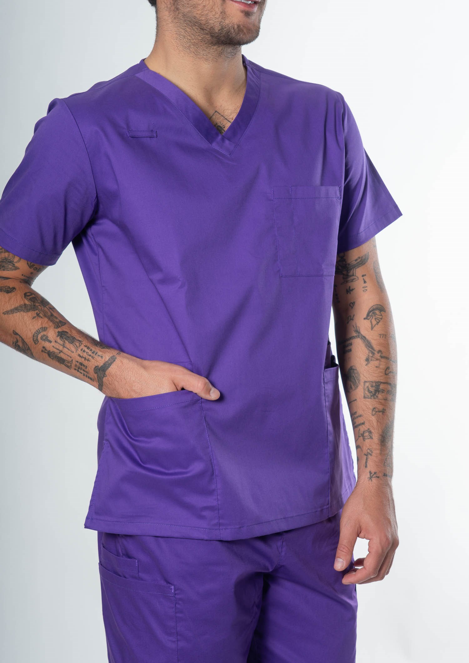 Nikau Unisex Scrub Top - purple