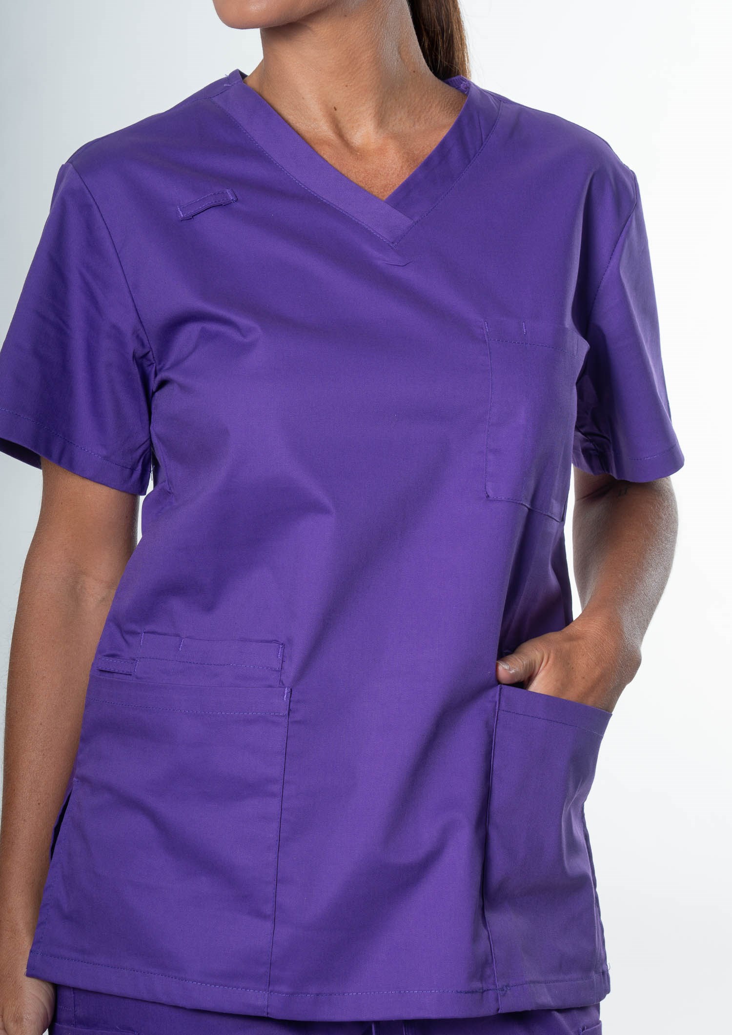 Nikau Unisex Scrub Top - purple