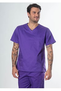 Nikau Unisex Scrub Top - purple