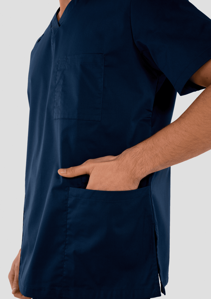 Nikau Unisex Scrub Top - navy