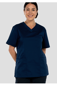 Nikau Unisex Scrub Top - navy