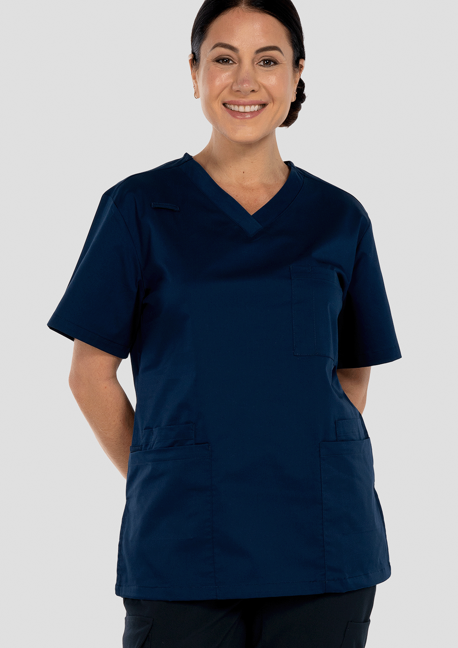 Nikau Unisex Scrub Top - navy