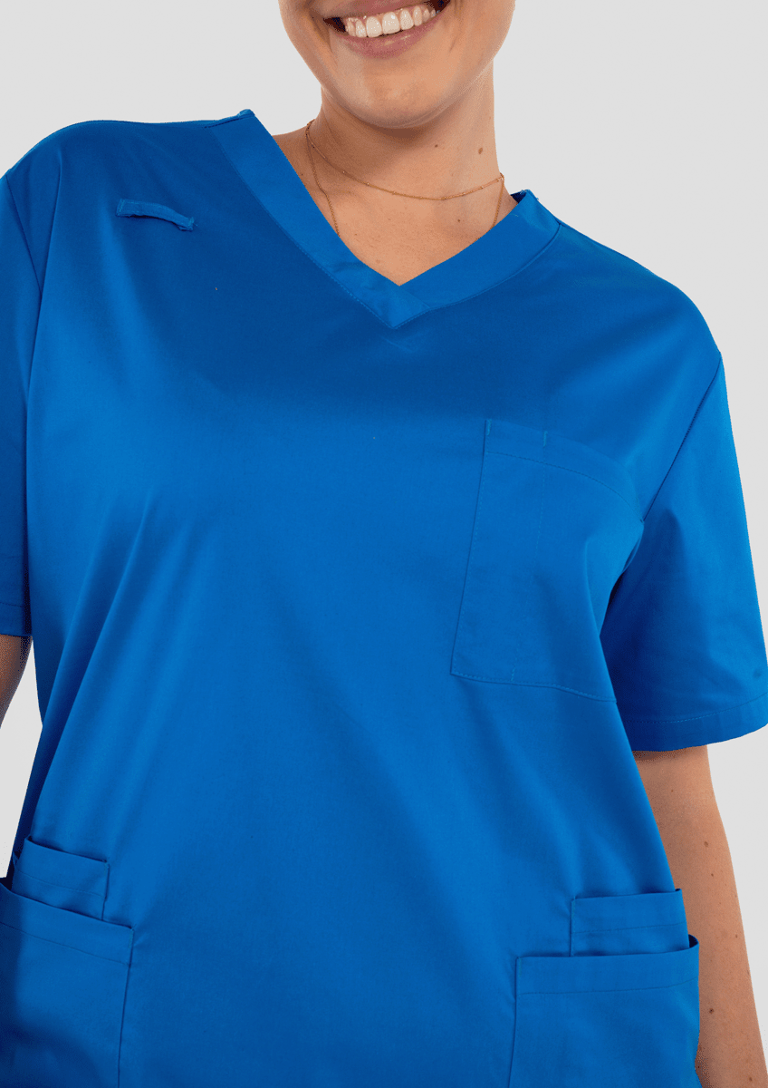 Nikau Unisex Scrub Top - royal