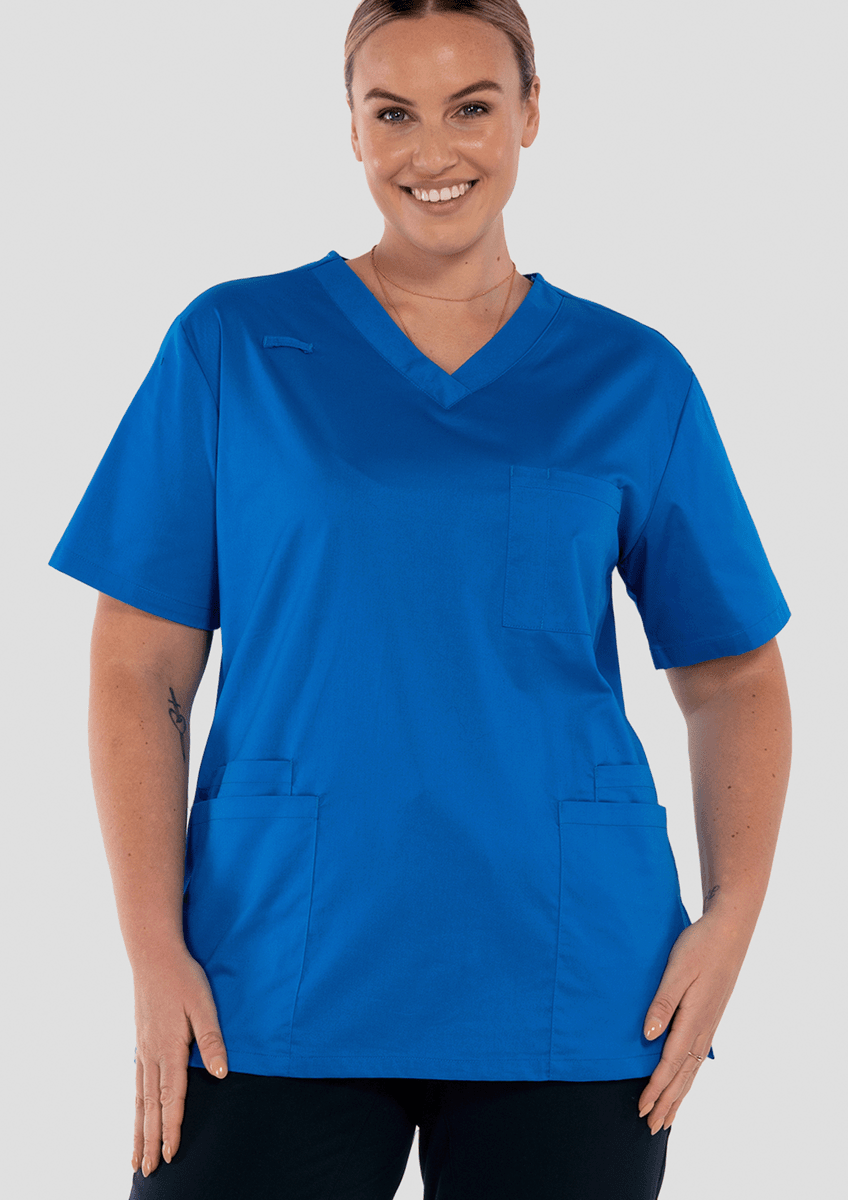 Nikau Unisex Scrub Top - royal