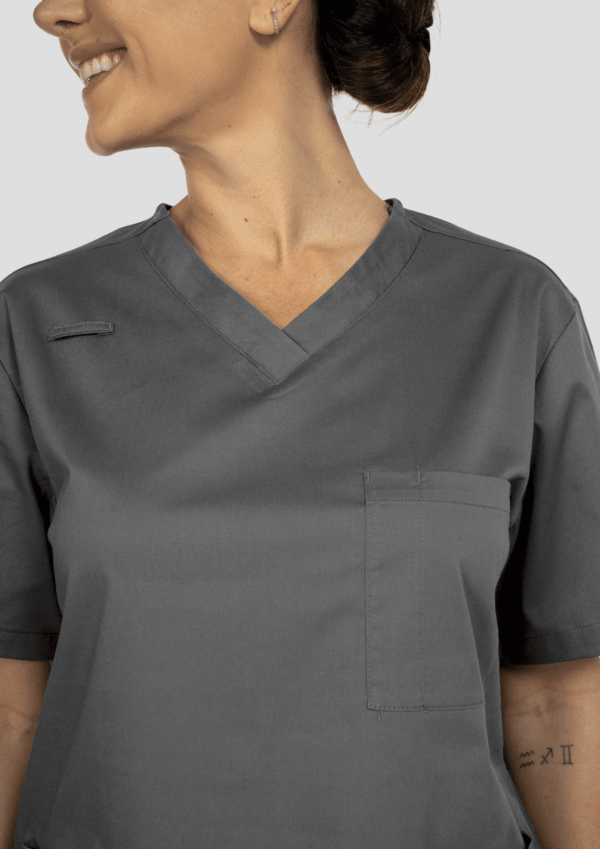 Nikau Unisex Scrub Top - grey