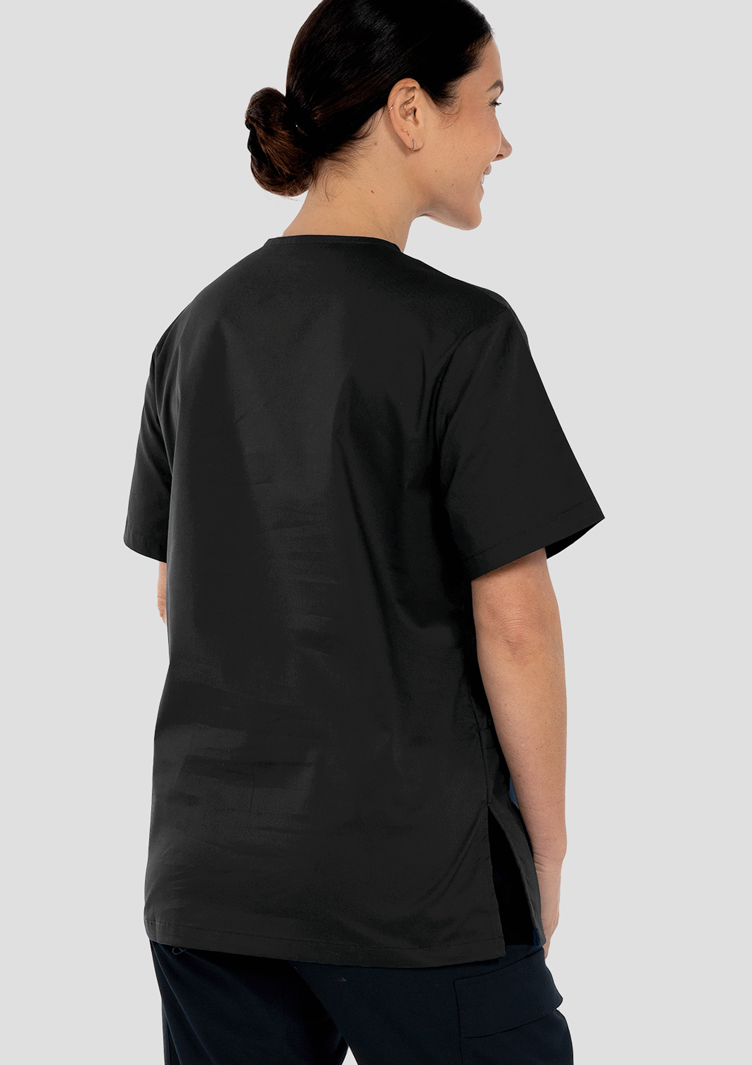 Nikau Unisex Scrub Top - black