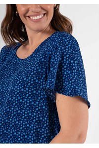 Jasmine Bell Sleeve Top - sea breeze