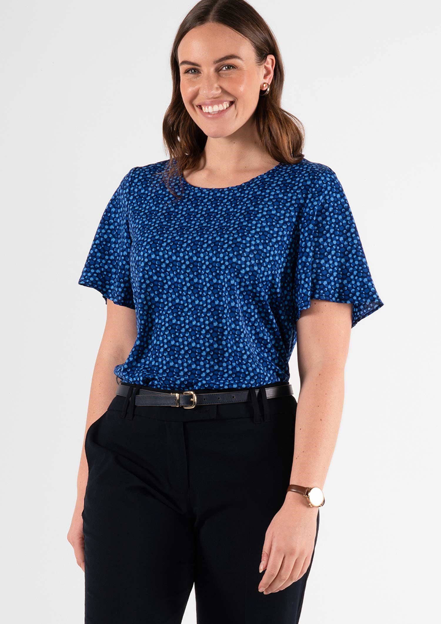 Jasmine Bell Sleeve Top - seabreeze