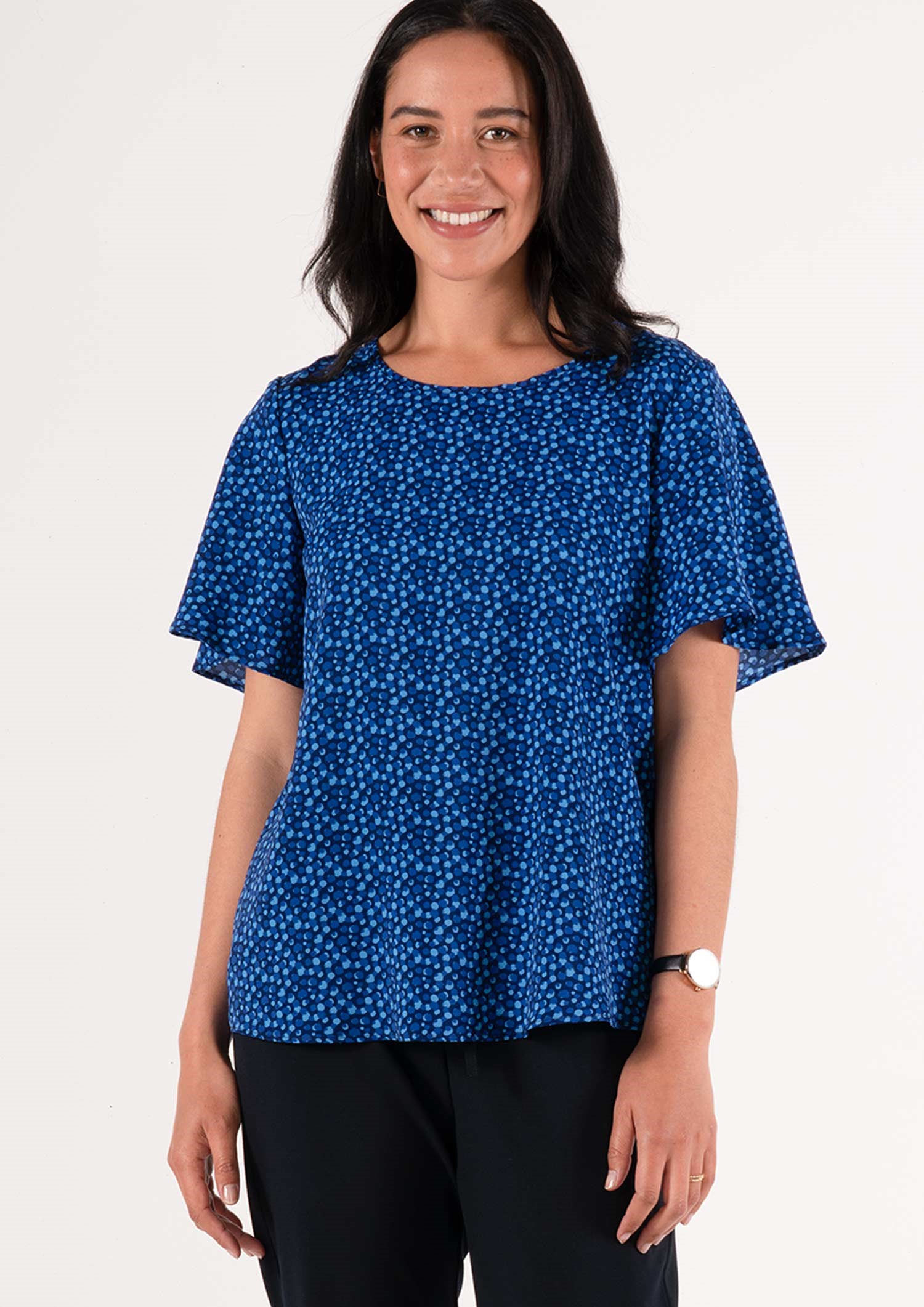 Jasmine Bell Sleeve Top - seabreeze