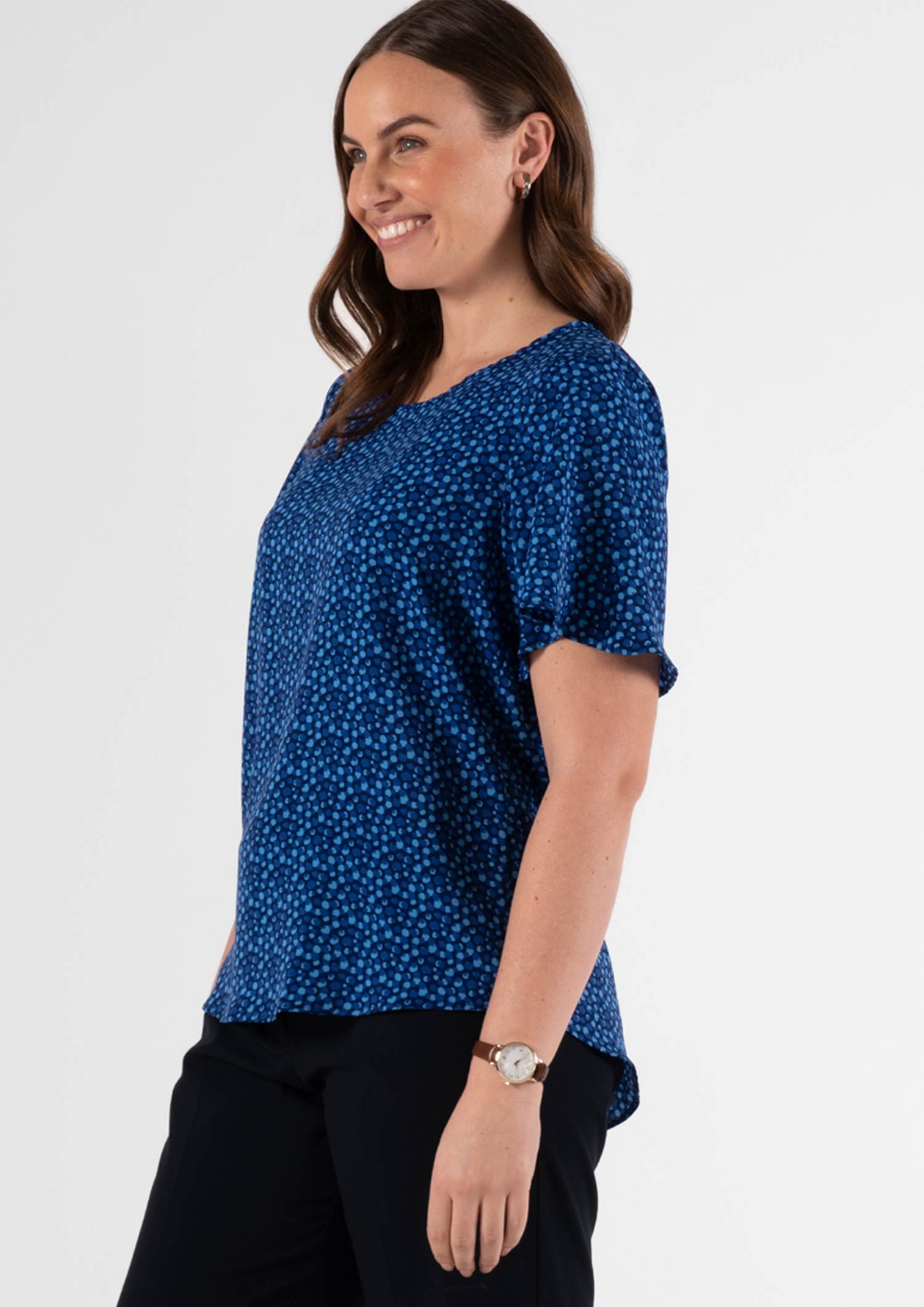 Jasmine Bell Sleeve Top - seabreeze