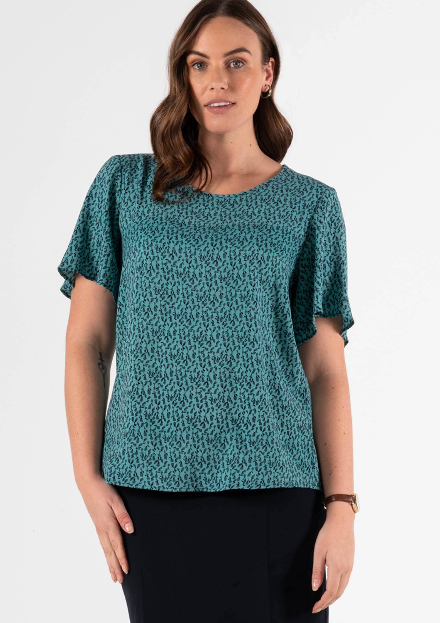 Jasmine Bell Sleeve Top - flora