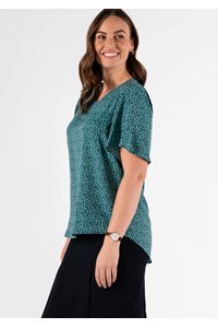 Jasmine Bell Sleeve Top - flora