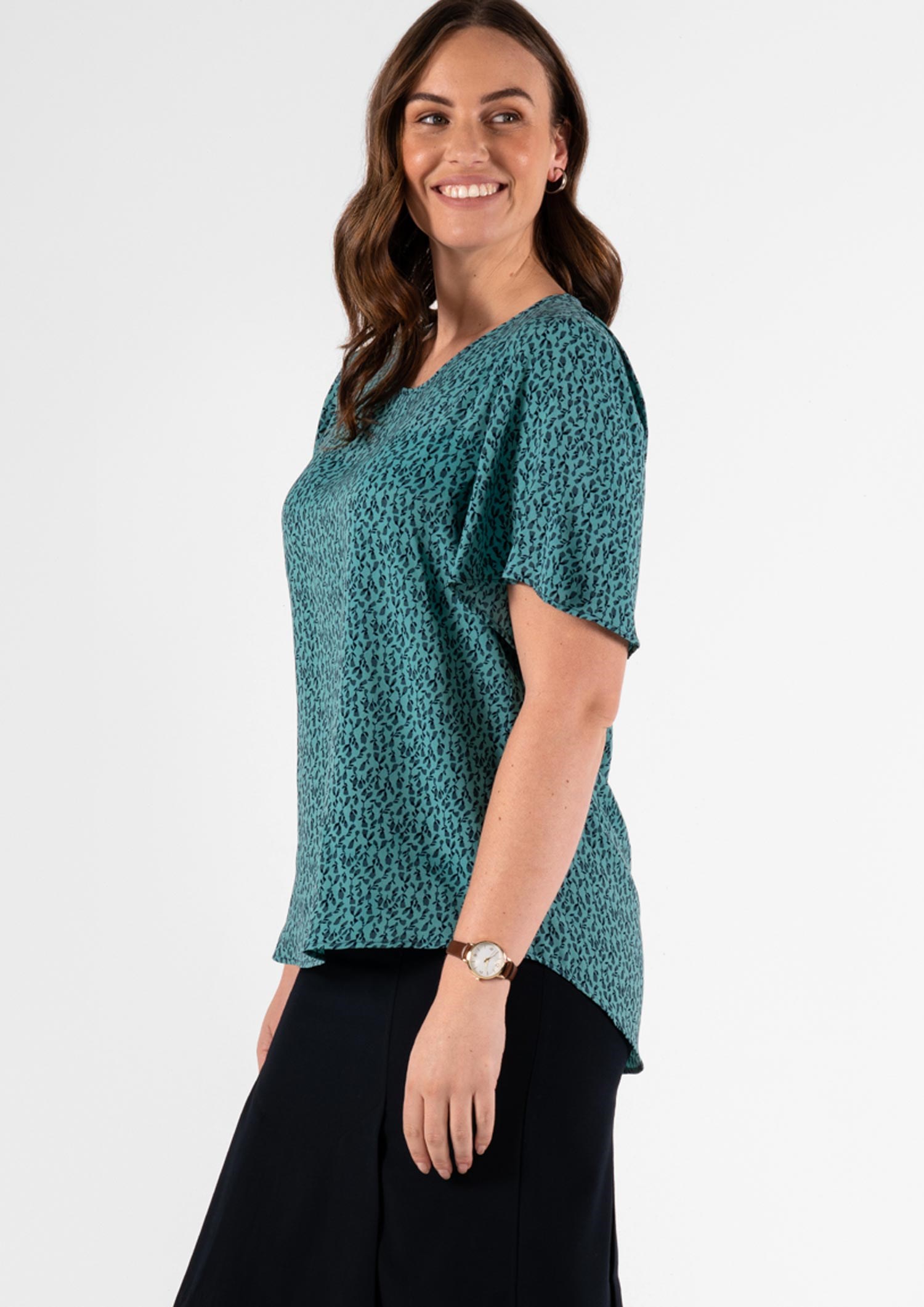 Jasmine Bell Sleeve Top - flora