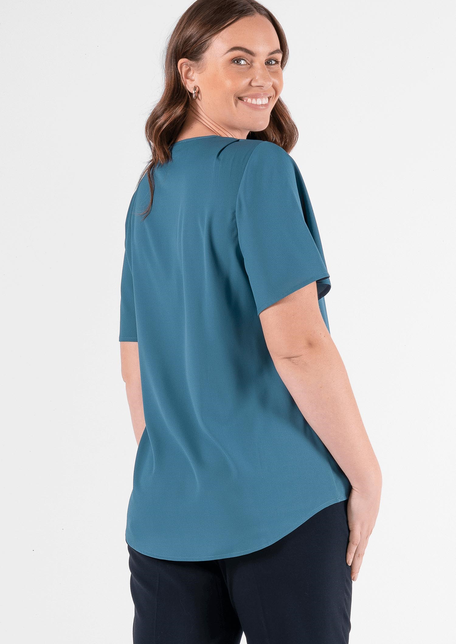 Jasmine Bell Sleeve Top - hydro teal