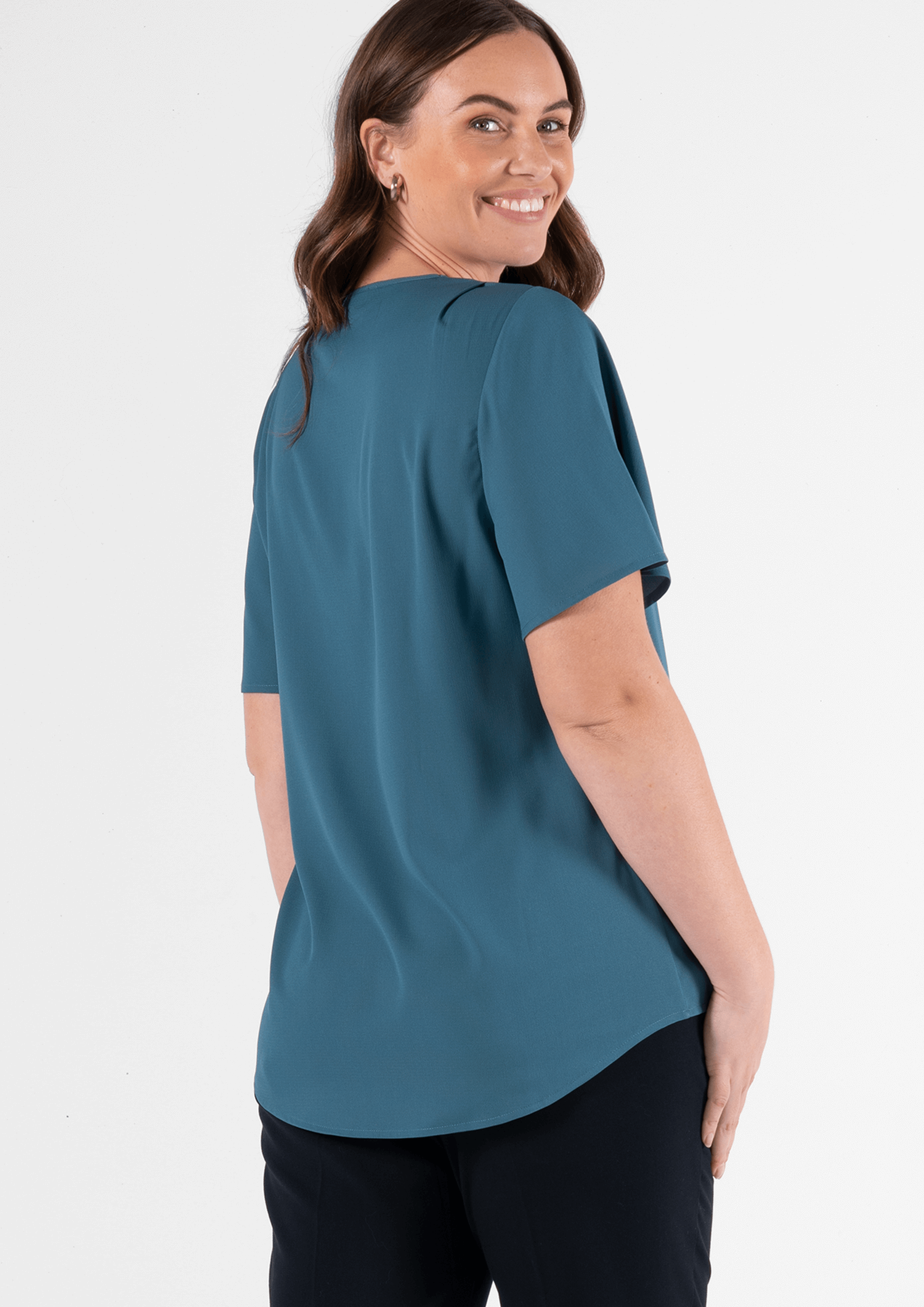 Jasmine Bell Sleeve Top - hydro teal