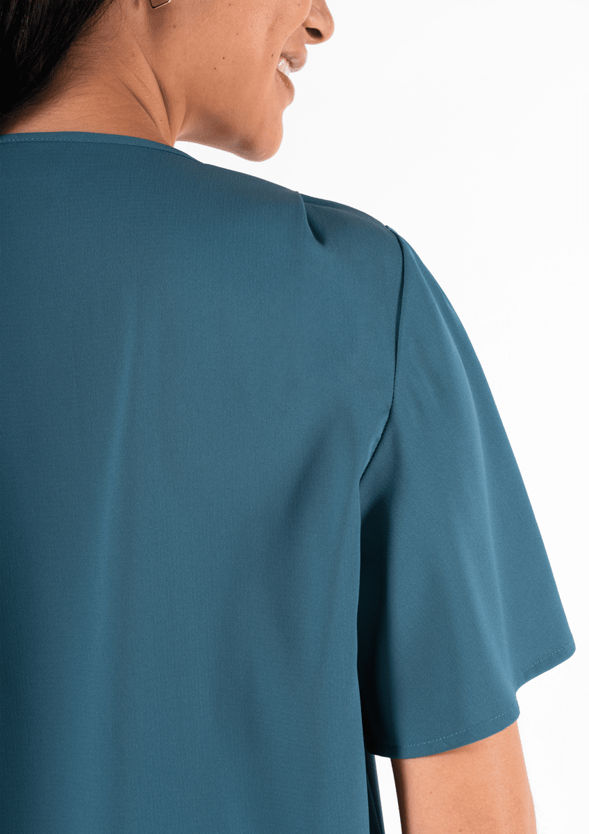 Jasmine Bell Sleeve Top - hydro teal