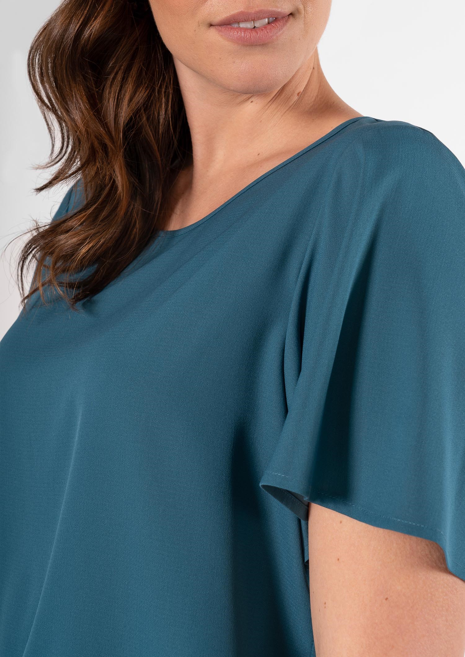 Jasmine Bell Sleeve Top - hydro teal