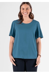 Jasmine Bell Sleeve Top - hydro teal