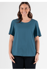 Jasmine Bell Sleeve Top - hydro teal