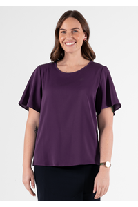 Jasmine Bell Sleeve Top - blackberry