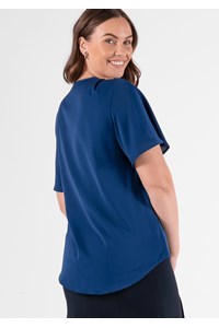 Jasmine Bell Sleeve Top - estate blue