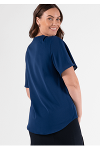 Jasmine Bell Sleeve Top - estate blue