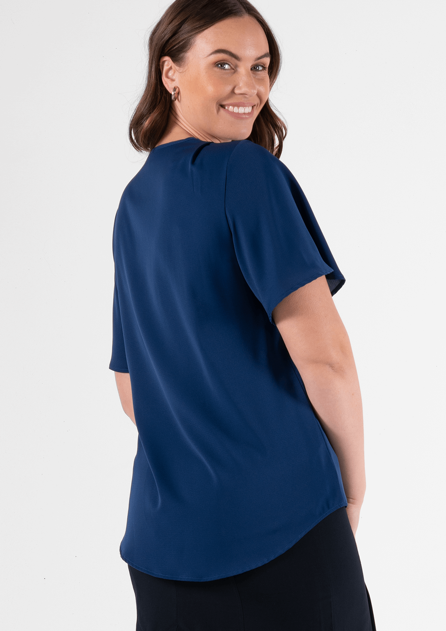 Jasmine Bell Sleeve Top - estate blue