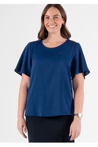 Jasmine Bell Sleeve Top - estate blue
