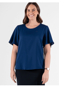 Jasmine Bell Sleeve Top - estate blue