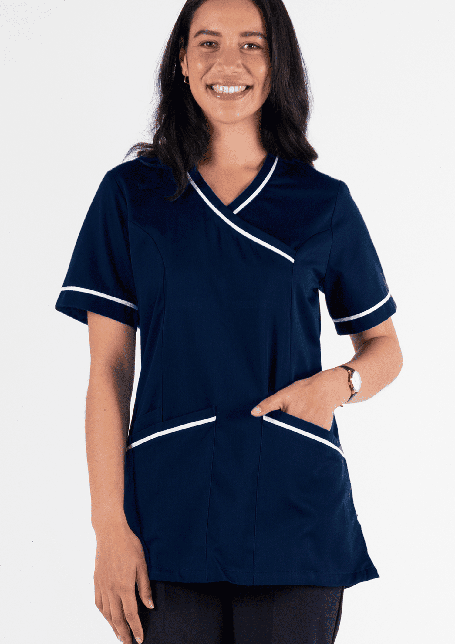 Dahlia Crossover Tunic - navy