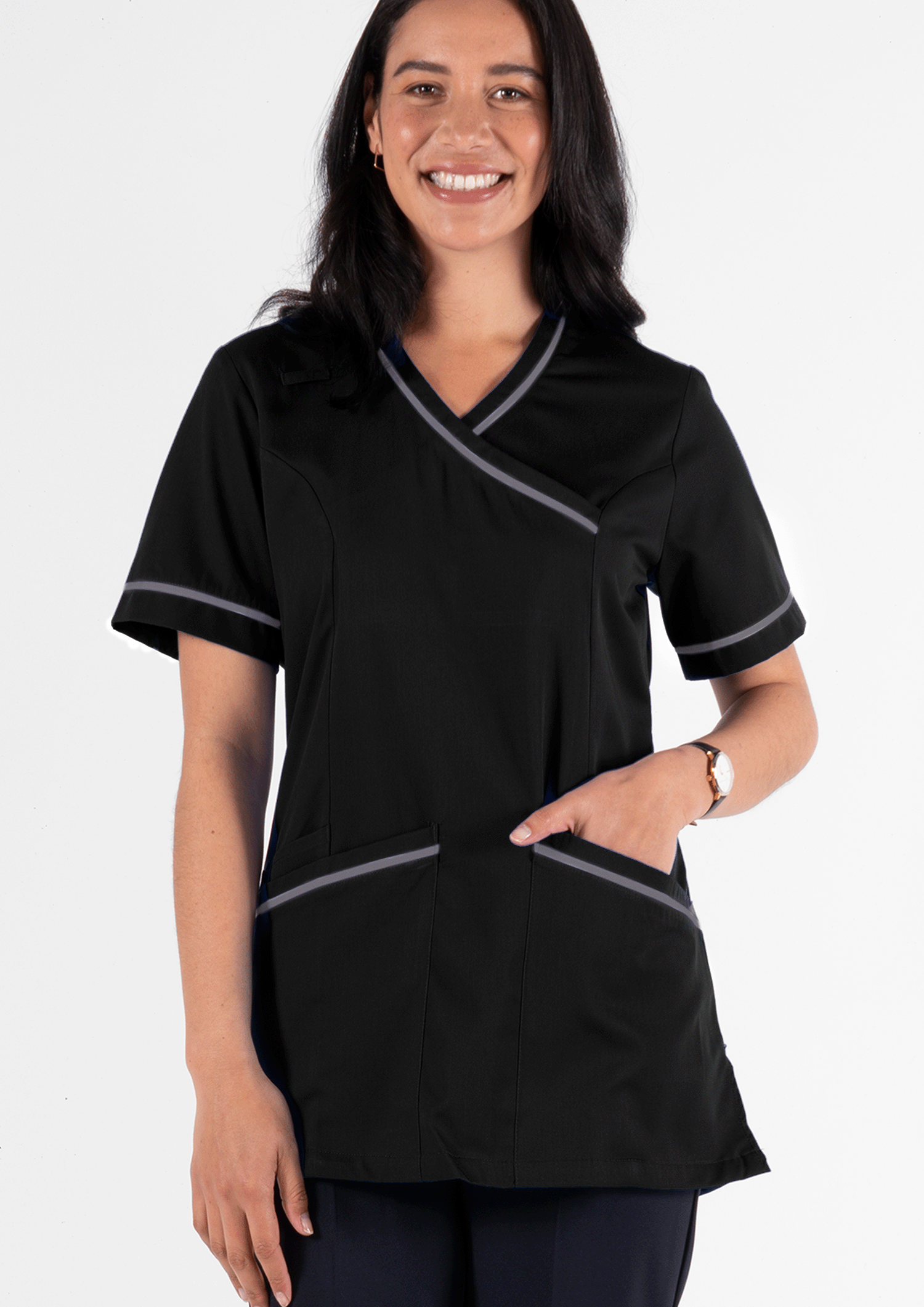 Dahlia Crossover Tunic - black