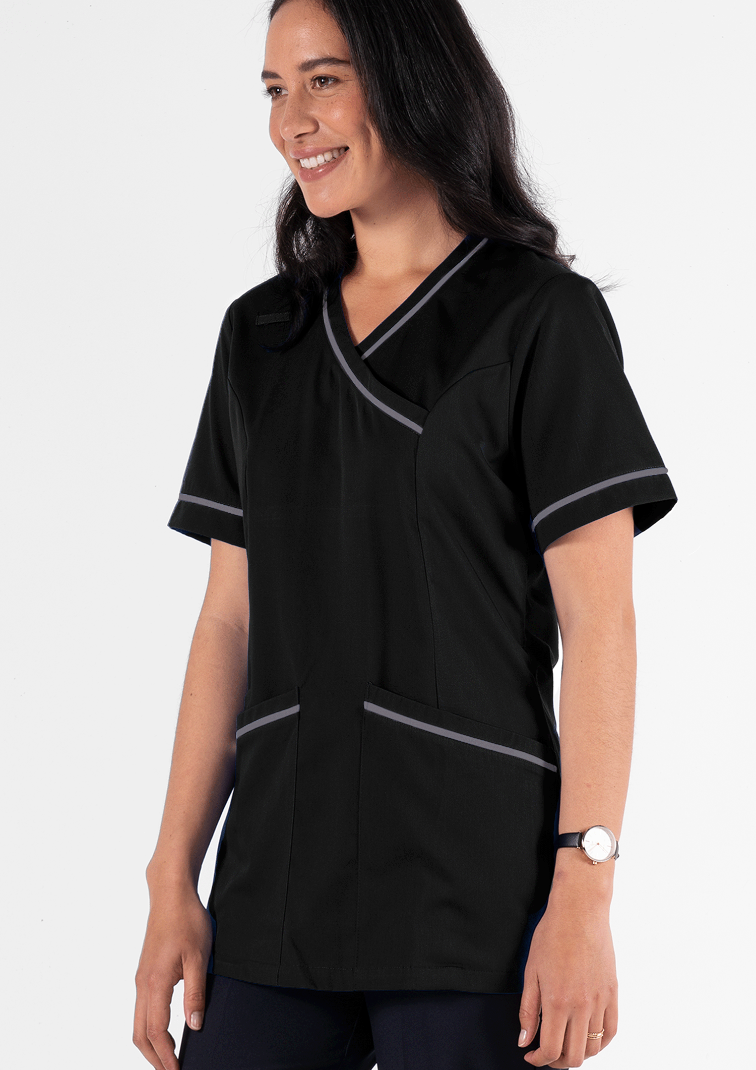 Dahlia Crossover Tunic - black