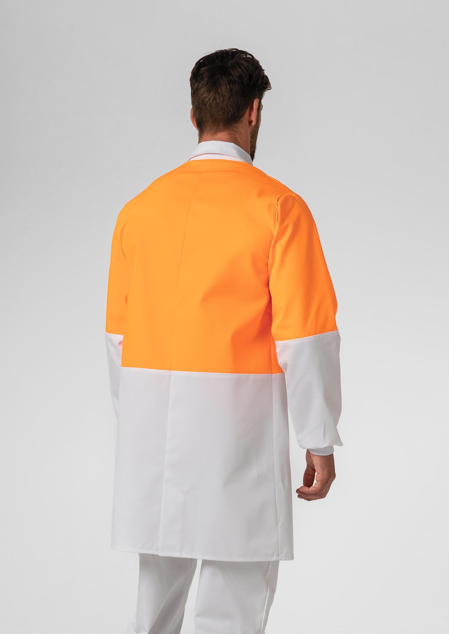 Food Dustcoat, Day Compliant - orange/white